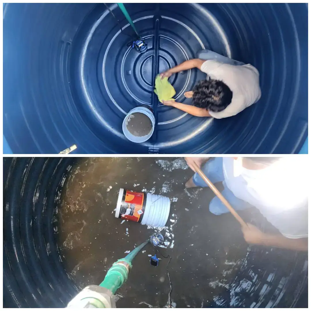 Lavado de tinacos y cisternas antes y depues